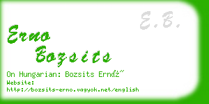 erno bozsits business card